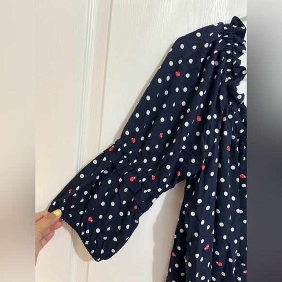 Crown & Ivy Navy Polka Dot with lady bugs Blouse size 3X - Picture 4 of 12